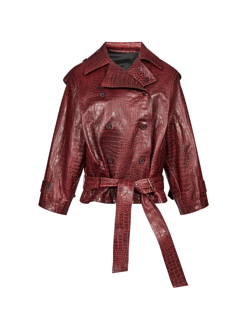 Salvatore Santoro crocodile-effect double-breasted jacket Rood