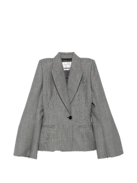 matieres fecales Prince of Wales-check wool jacket