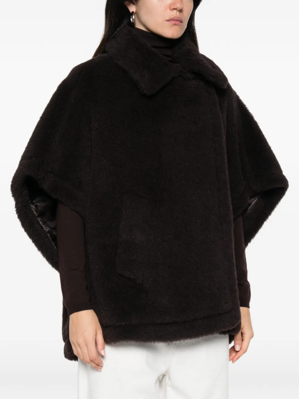 Max Mara Cape met zijzak Bruin