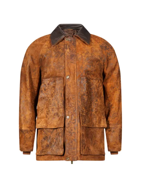 Salvatore Santoro distressed-effect leather coat