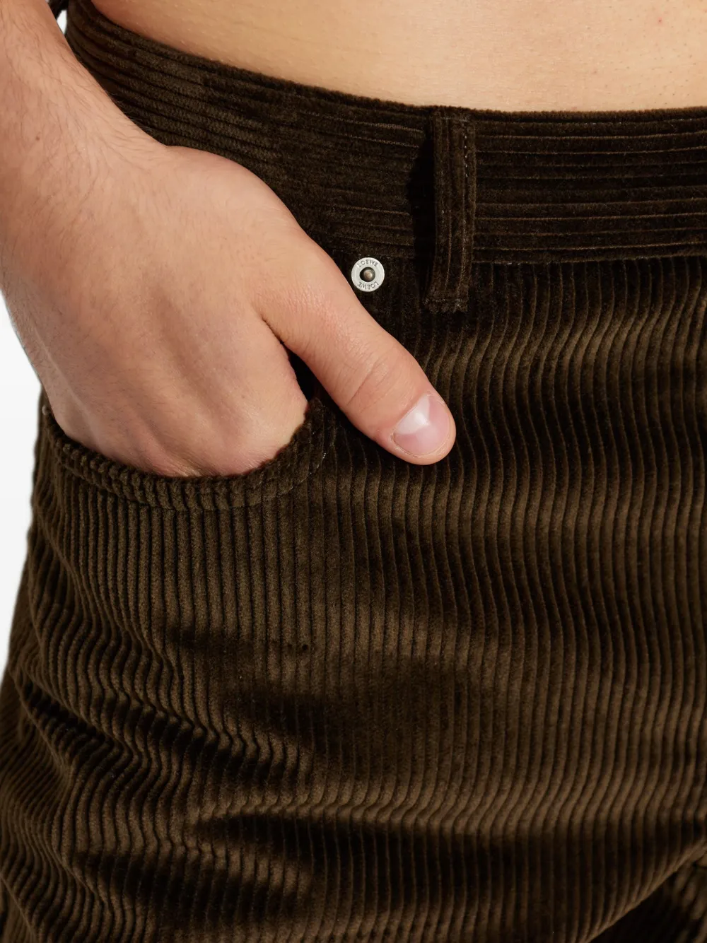 LOEWE Ribfluwelen broek Bruin
