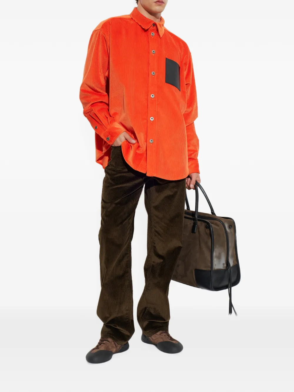 LOEWE Ribfluwelen broek Bruin