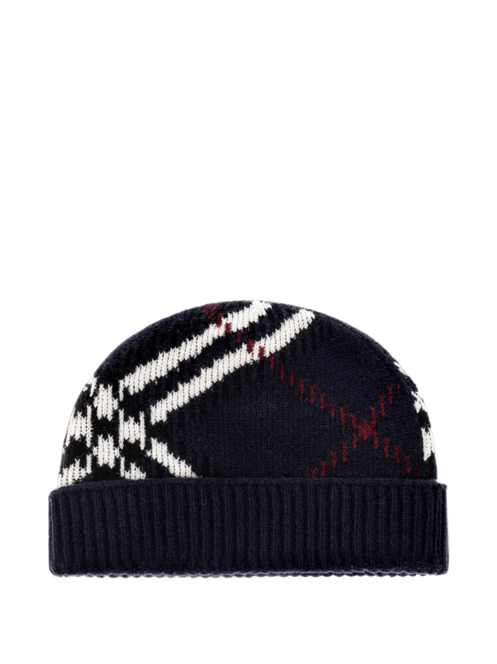 Burberry Check cashmere blend beanie - Blu