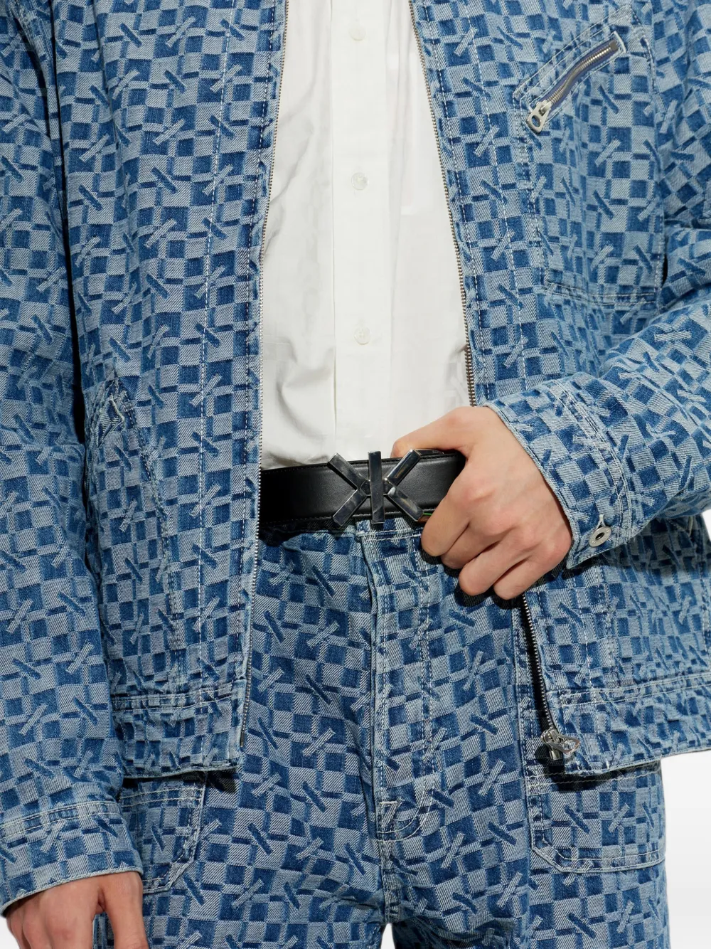 Kenzo Double K omkeerbare riem met logo-plakkaat Zwart