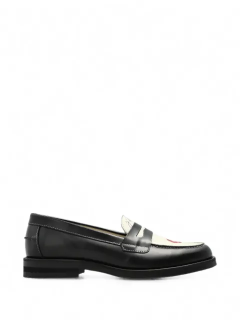 DUKE & DEXTER Wilde lip-print leather loafers