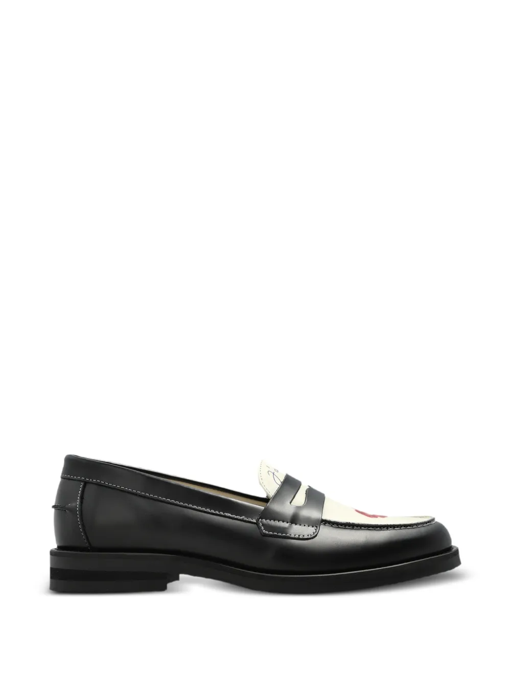 DUKE & DEXTER Wilde lip-print leather loafers