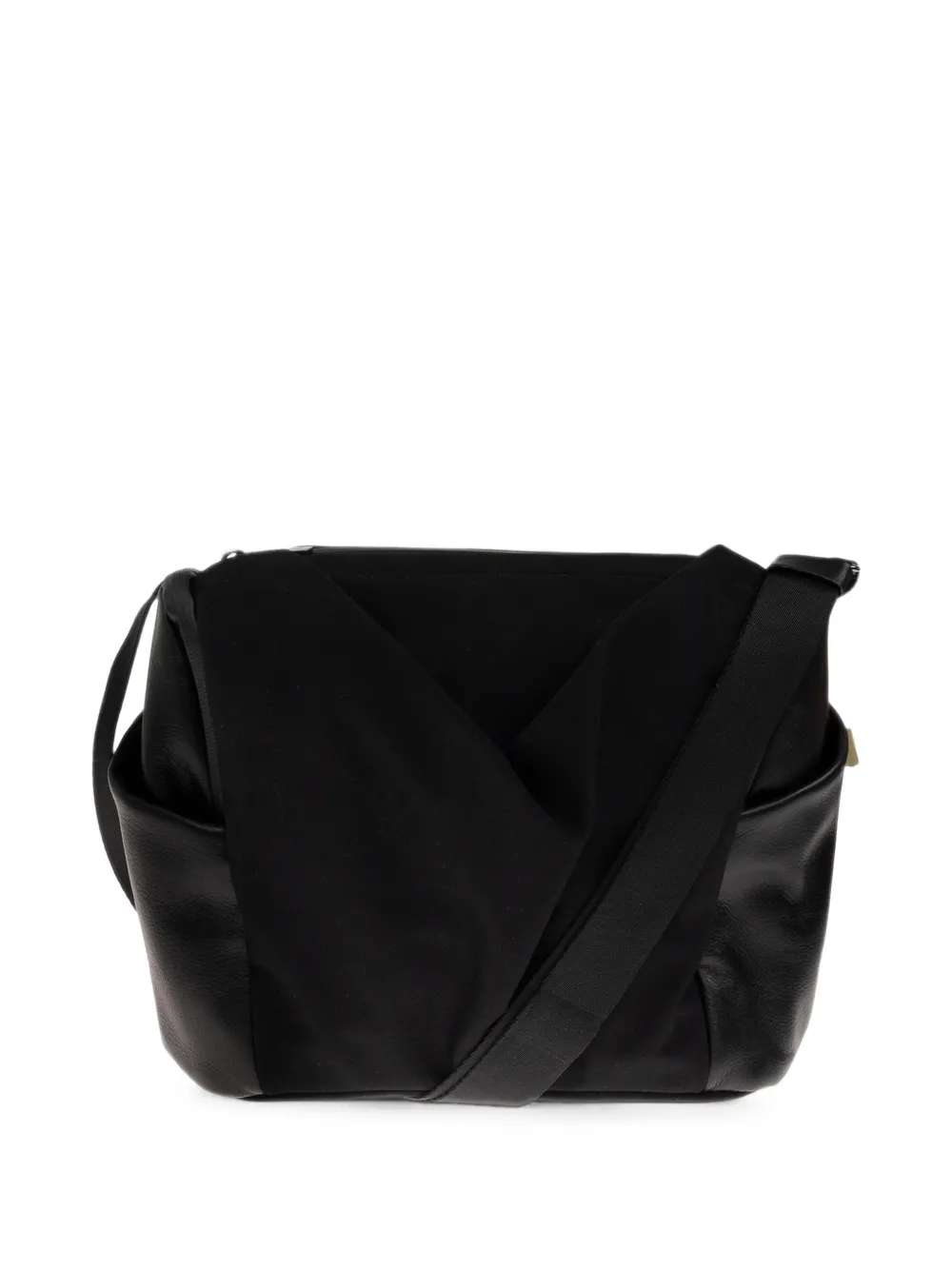 Yohji Yamamoto GB LEA NY-B Drape schoudertas met vlakken Zwart
