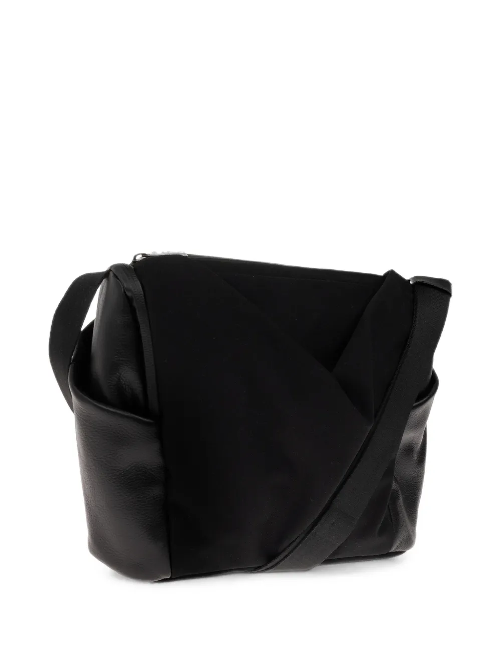 Yohji Yamamoto GB LEA NY-B Drape schoudertas met vlakken Zwart