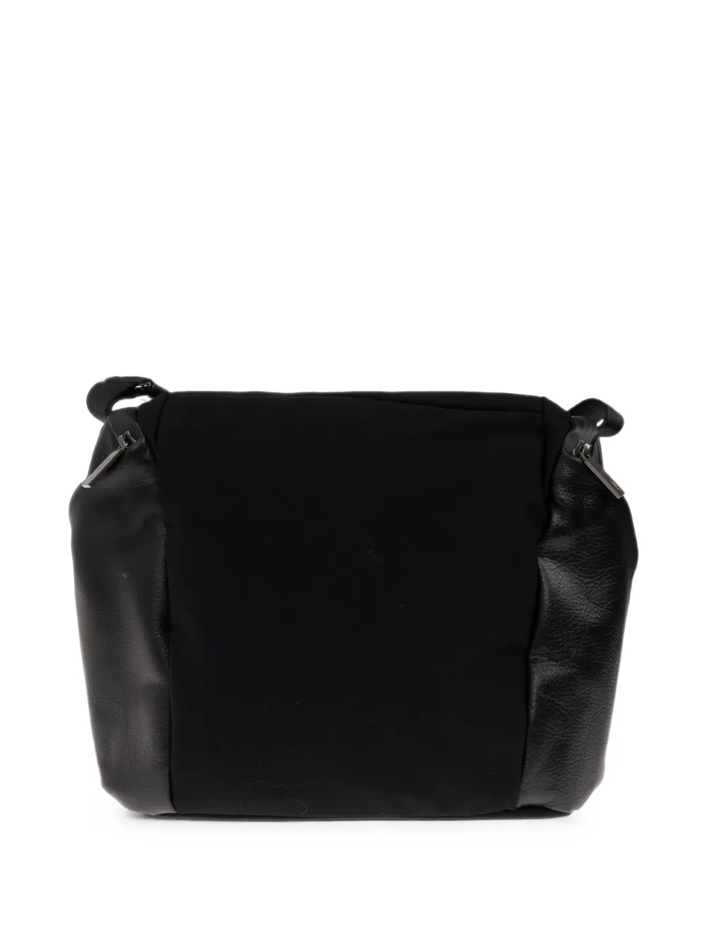 Yohji Yamamoto GB LEA NY-B Drape schoudertas met vlakken Zwart