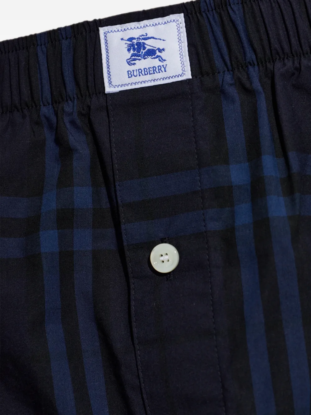 Burberry Geruite katoenen boxershorts Zwart