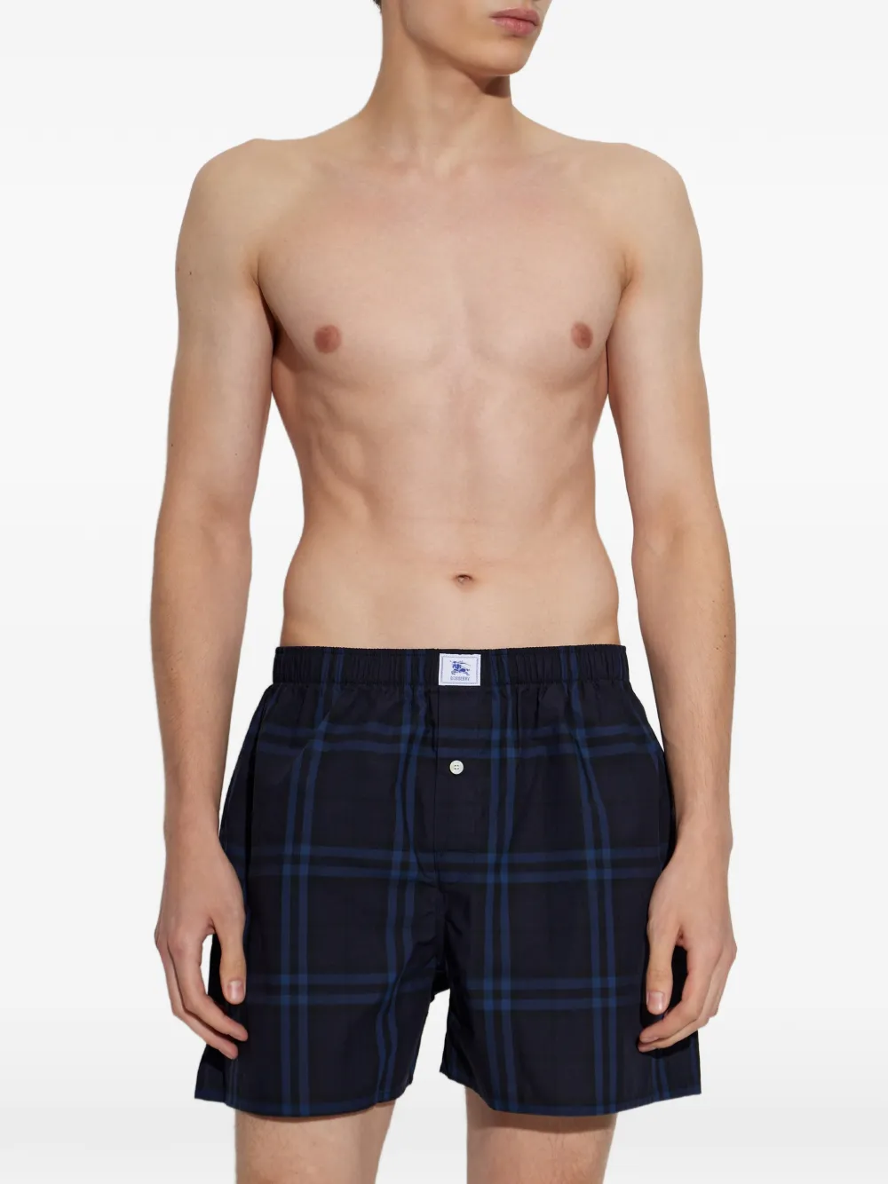 Burberry Geruite katoenen boxershorts Zwart