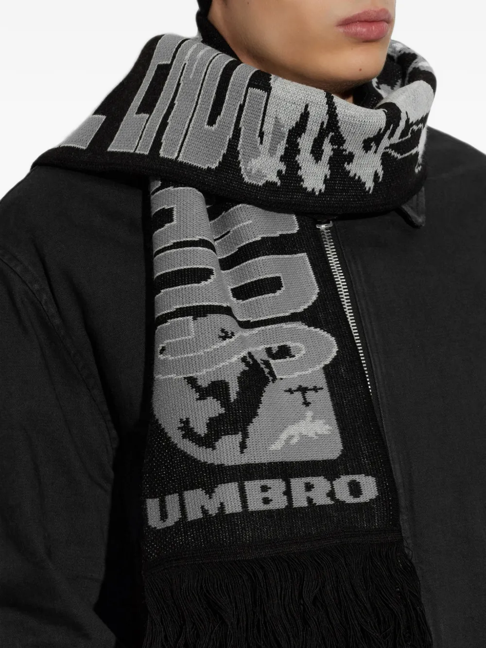 UMBRO Sjaal met logo-intarsia Zwart