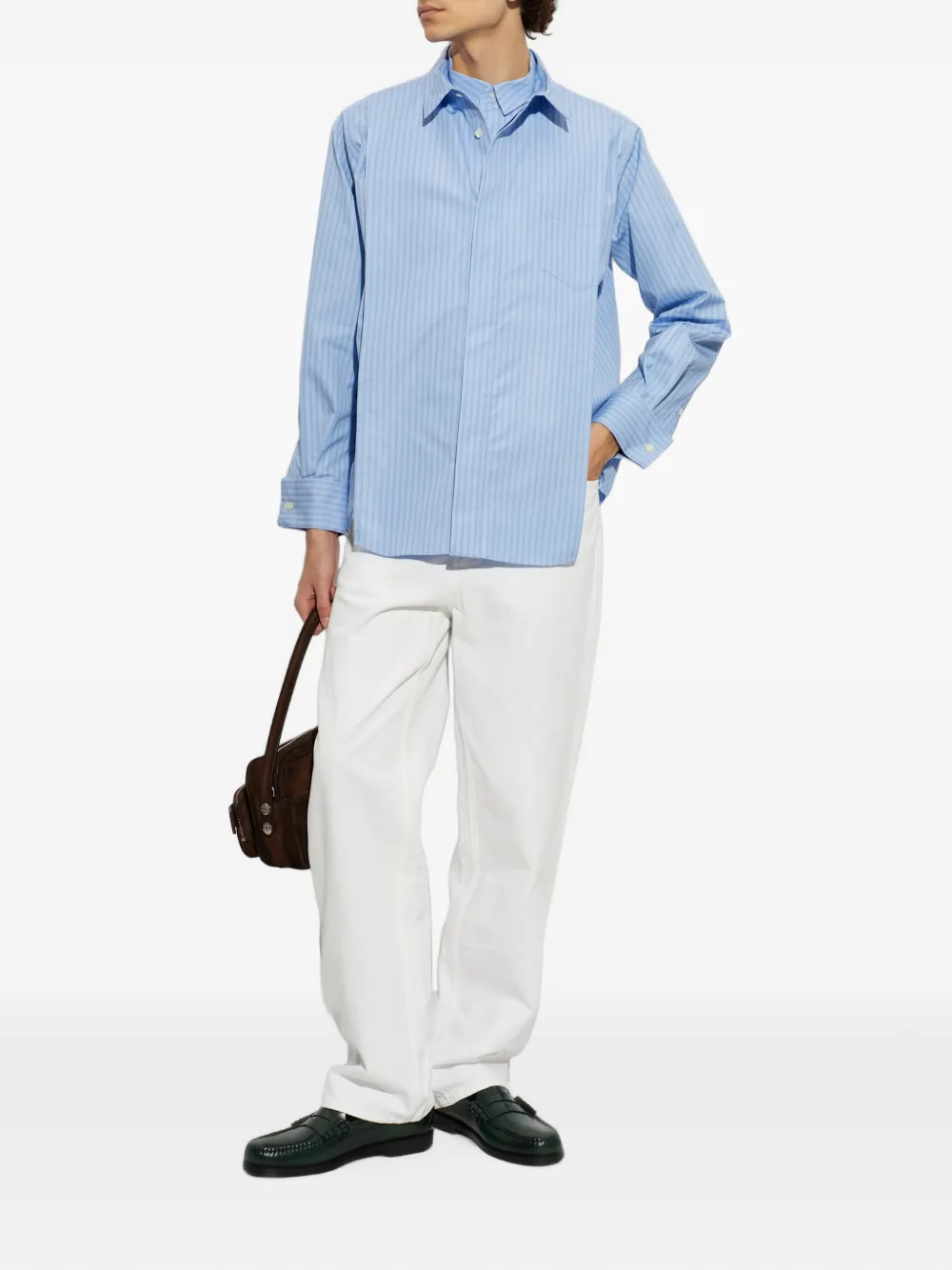 sacai Gestreept overhemd Blauw
