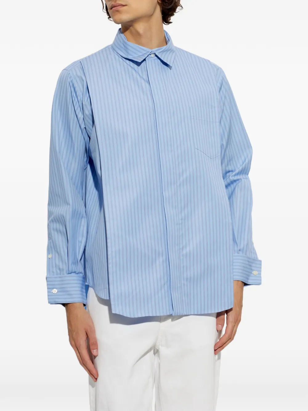 sacai Gestreept overhemd Blauw