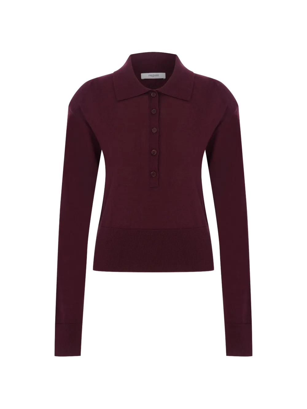 MEGUSTA padded knit polo sweater - Rosso
