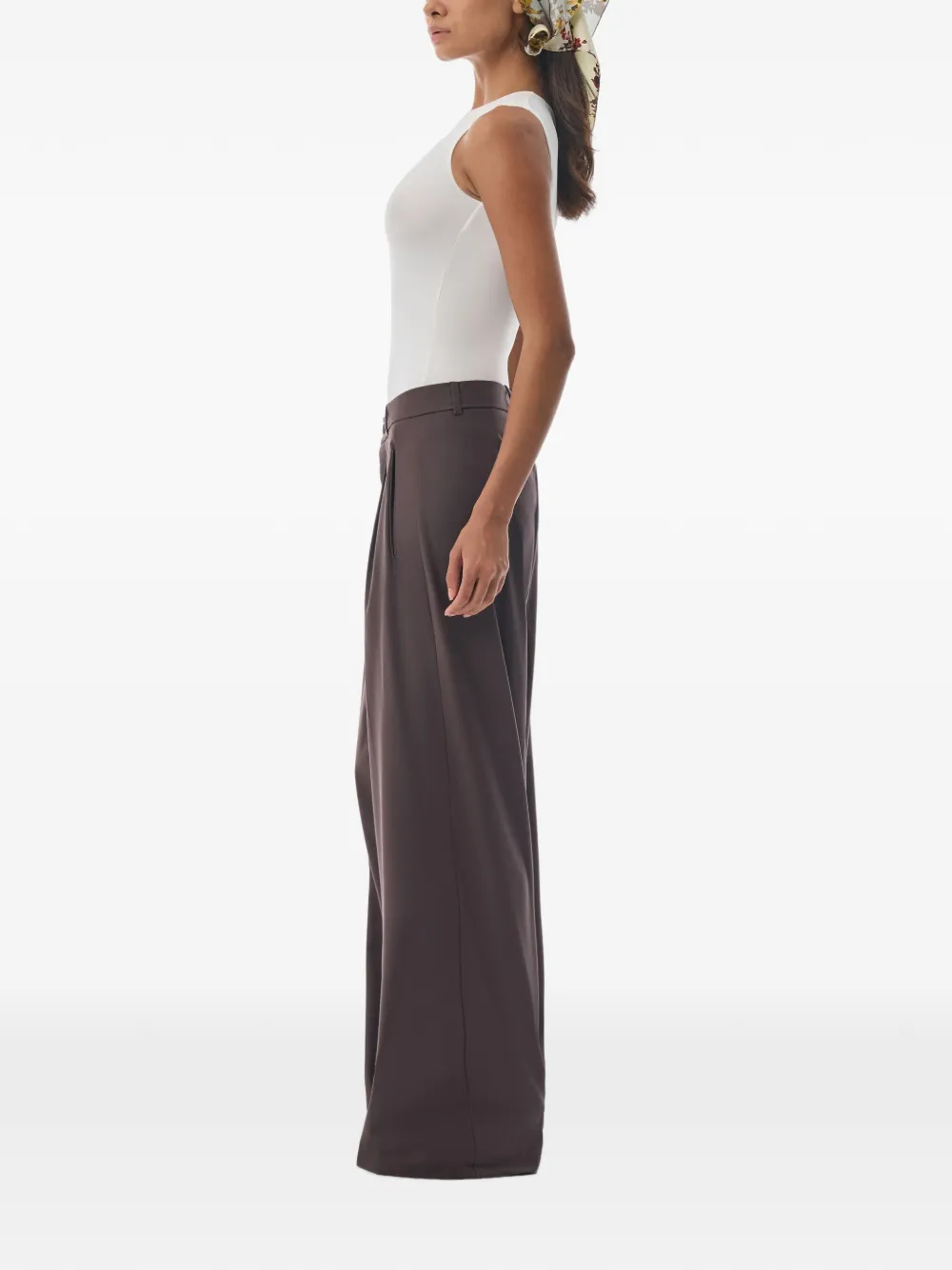 MEGUSTA High waist plooibroek Bruin