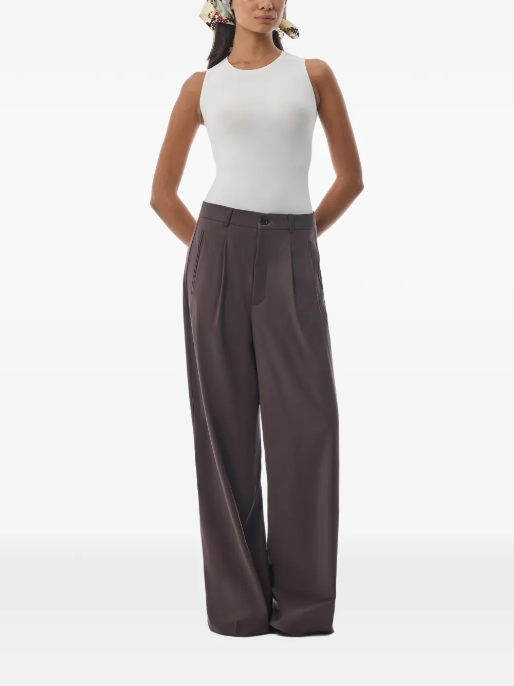 MEGUSTA High waist plooibroek Bruin