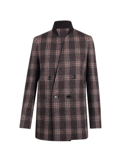 Max Mara double-breasted plaid blazer