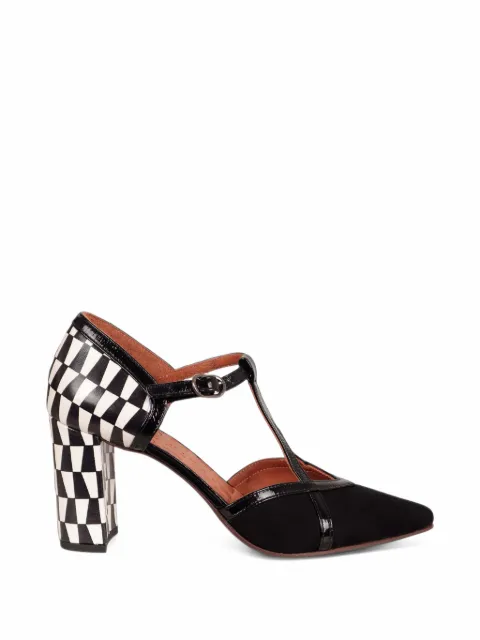 Chie Mihara checkered T-bar pumps