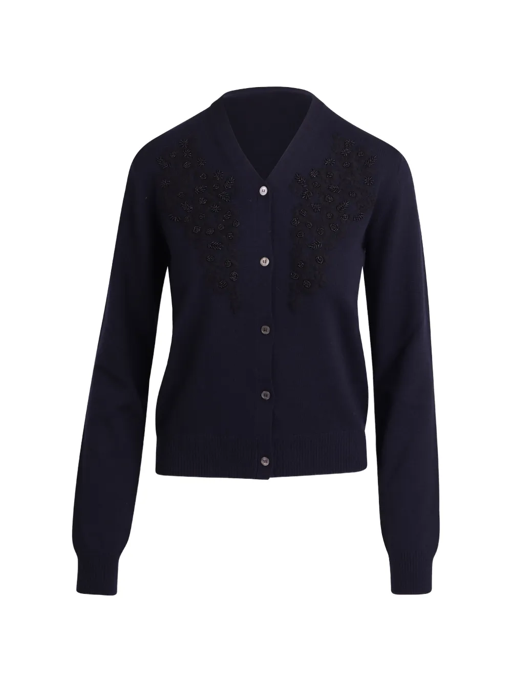 Nº21 bead-embellished V-neck cardigan - Blue