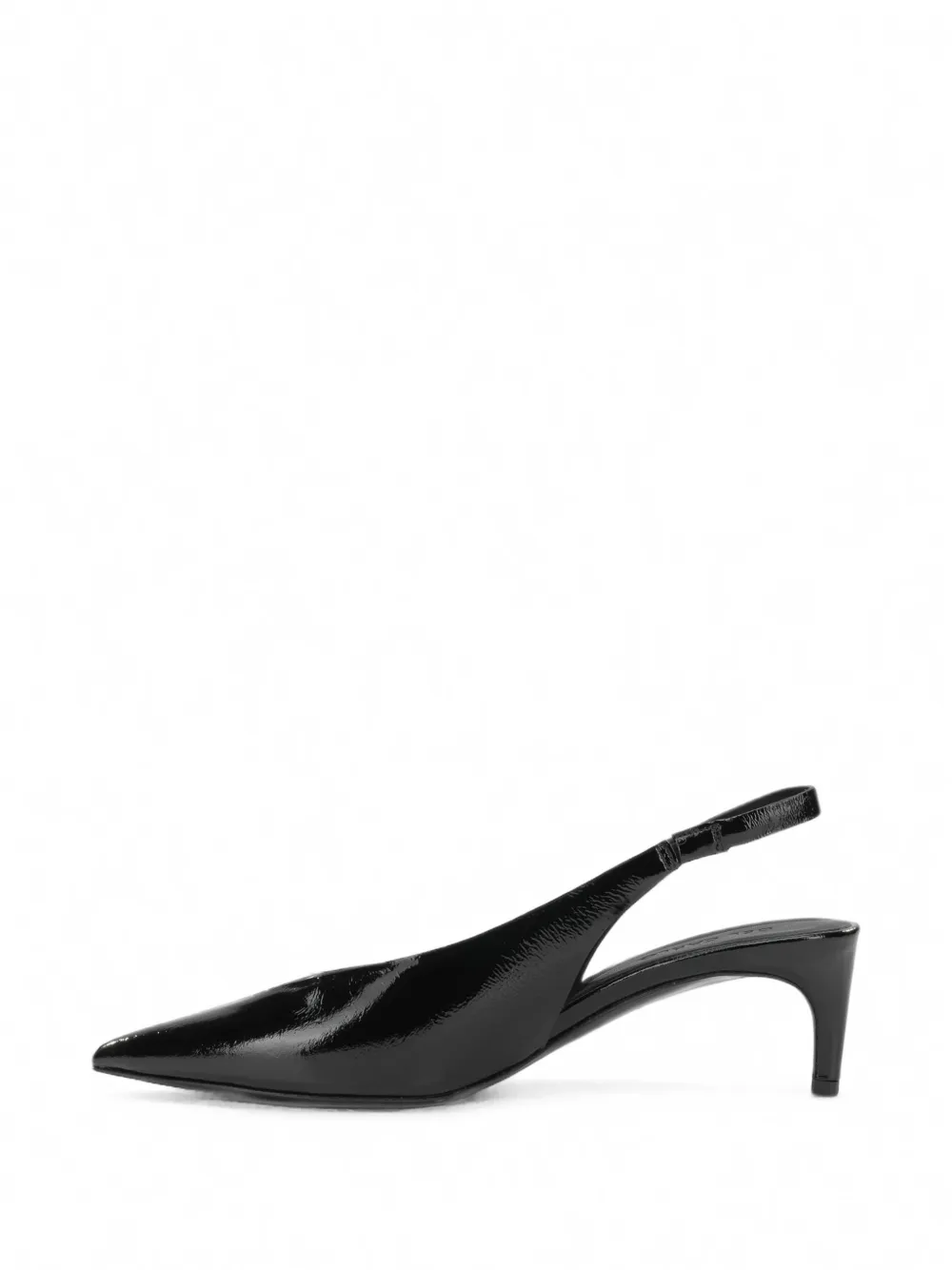 Del Carlo Paris 12103 patent-finish slingback pumps Zwart