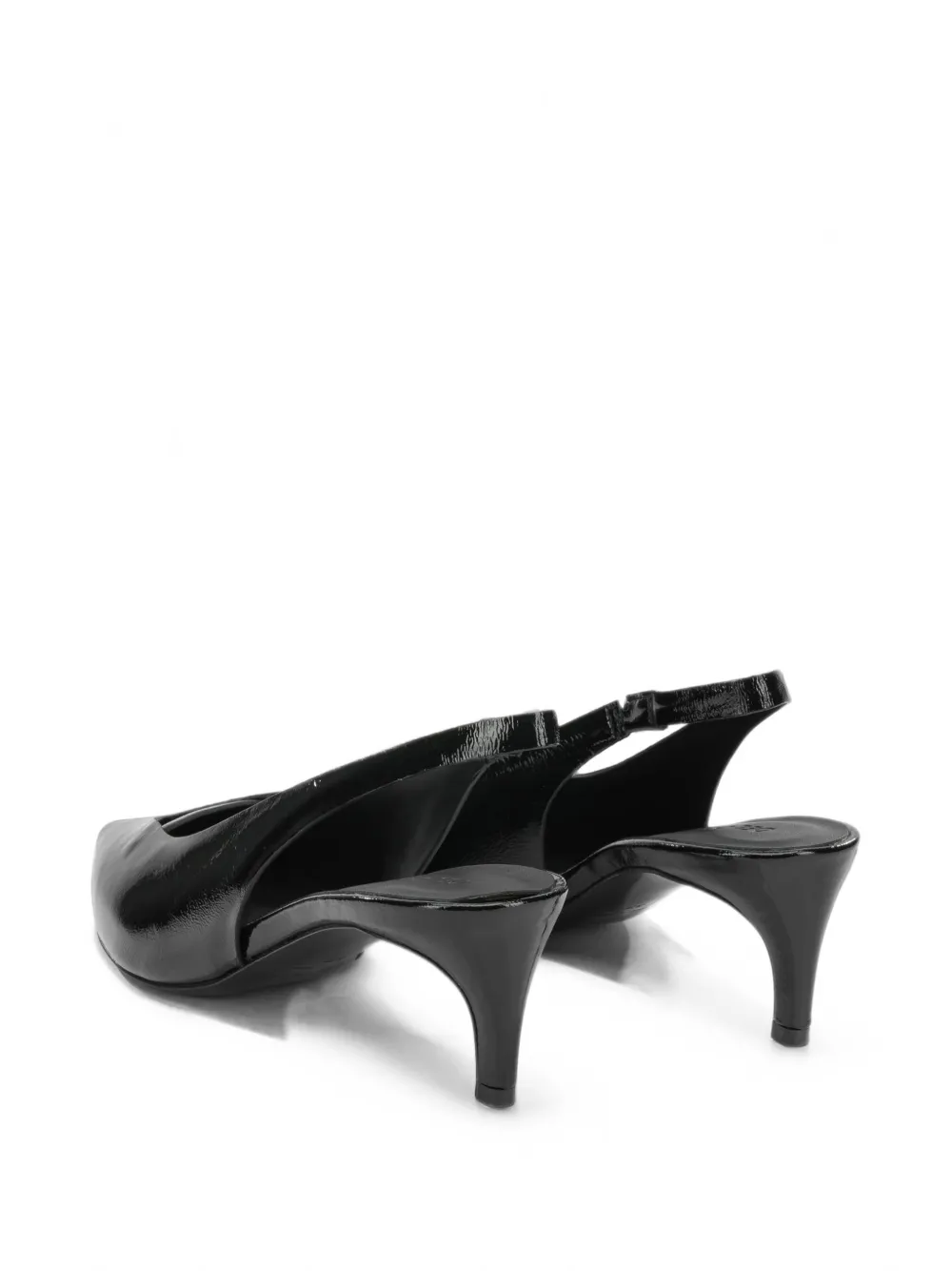 Del Carlo Paris 12103 patent-finish slingback pumps Zwart