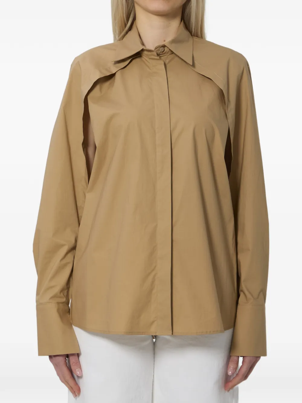 Federica Tosi open-sleeve shirt - Neutrals