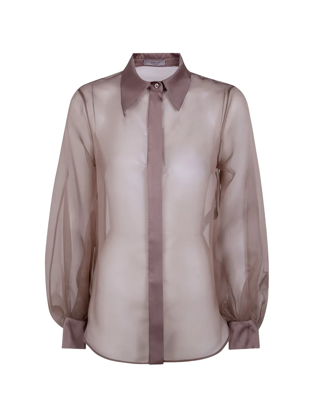 D.Exterior chemise en organza de soie à manches longues - Marron D.Exterior chemise en organza de soie à manches longues - Marron