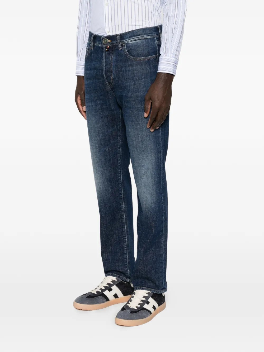 Jacob Cohën Straight jeans met vervaagd effect Blauw