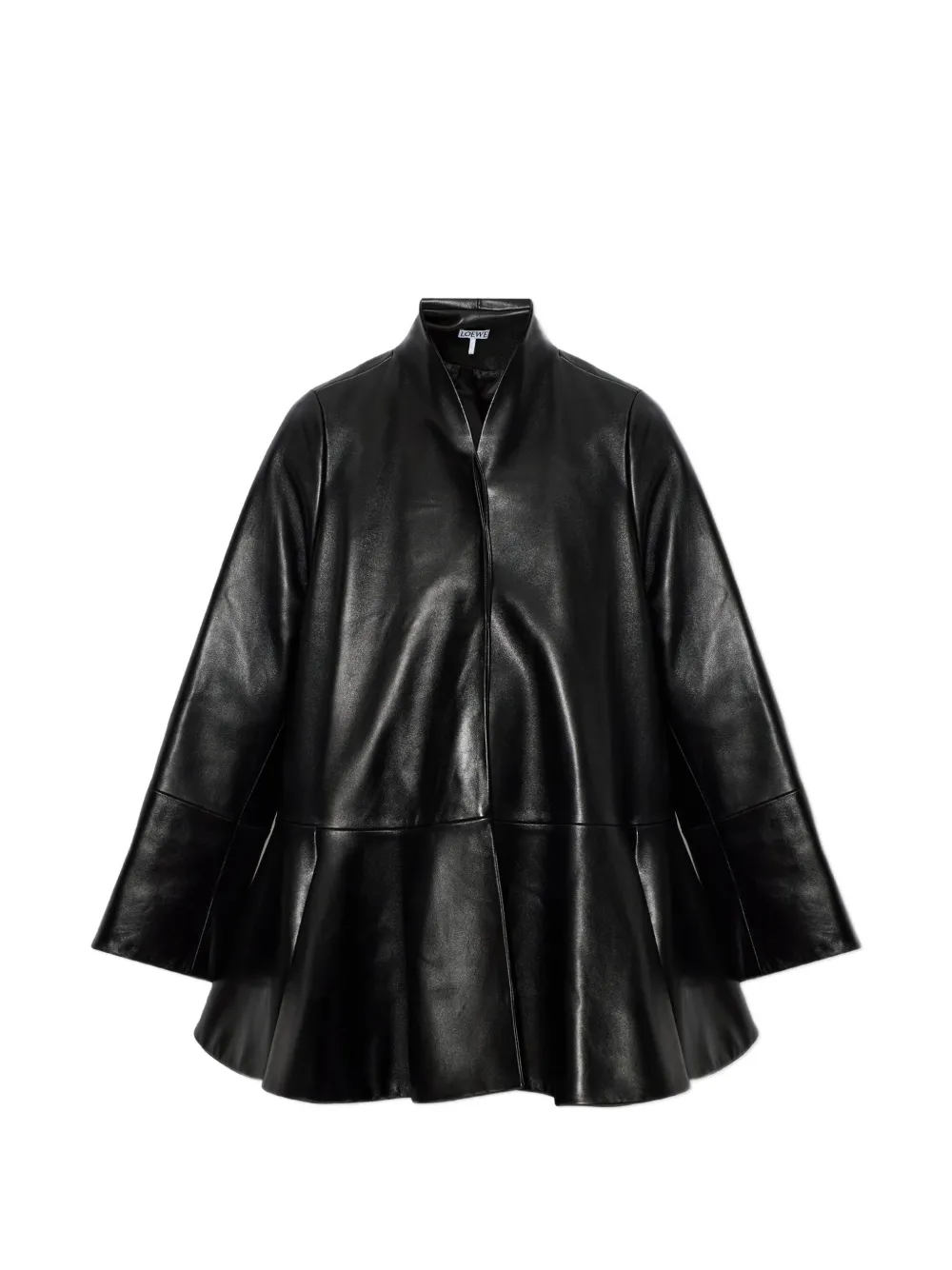 LOEWE peplum leather coat