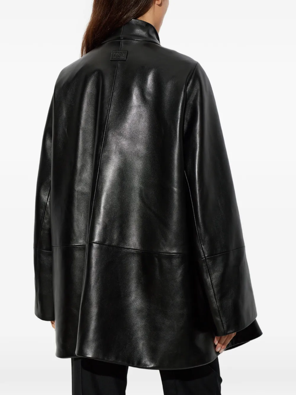LOEWE Peplum leren jas Zwart
