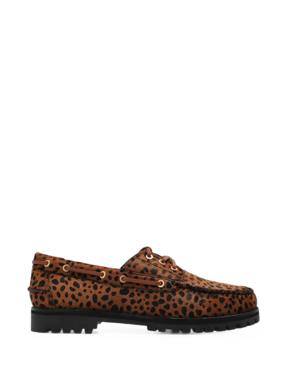 G.h.bass Mallorie 3 Eye Leopard-print Shoes In Brown