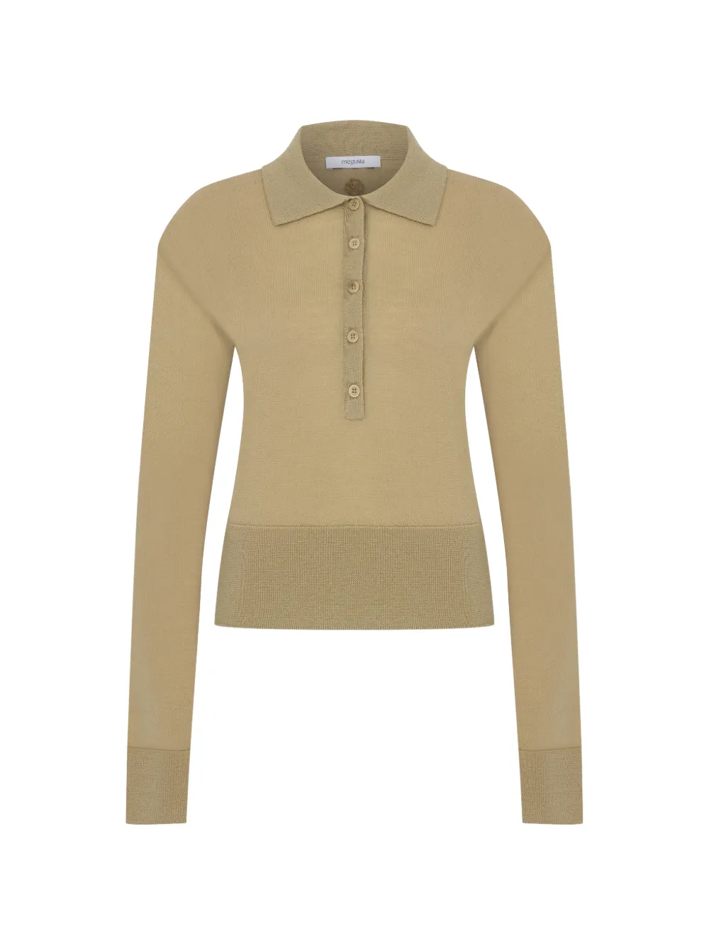 MEGUSTA padded knit polo shirt