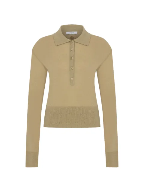 MEGUSTA  Wattiertes Strick-Poloshirt