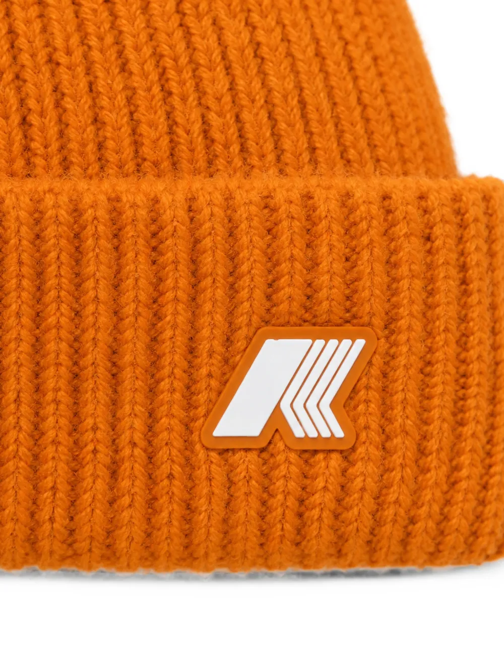 K Way Kids P. Brice ribgebreide muts met logo-patch Oranje