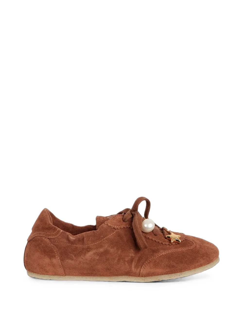 AGL Hoola Hoop charm-embellished suede sneakers - Marron AGL Hoola Hoop charm-embellished suede sneakers - Marron