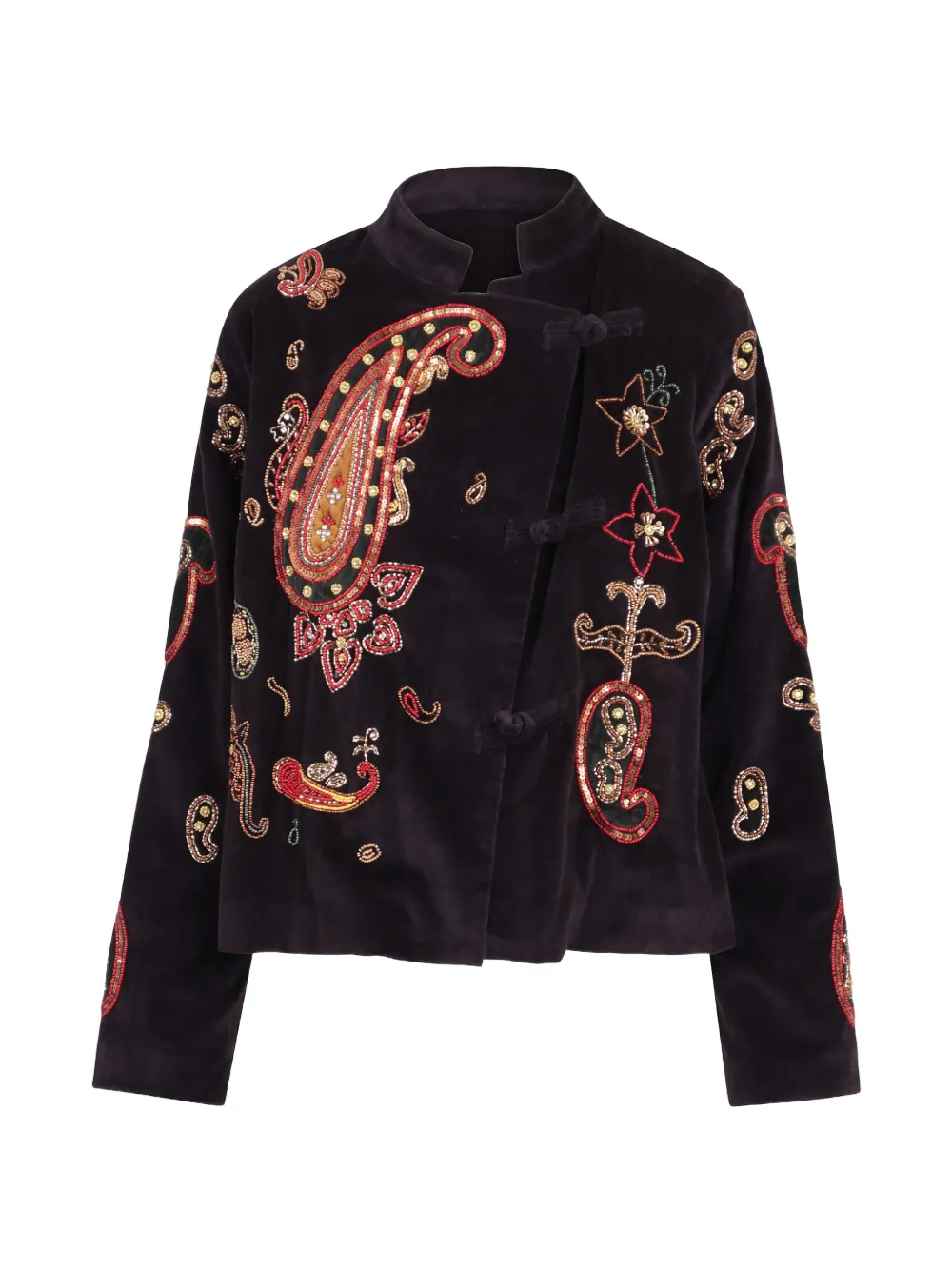 PHILIPPA 1970 Angela paisley-embroidered jacket Zwart