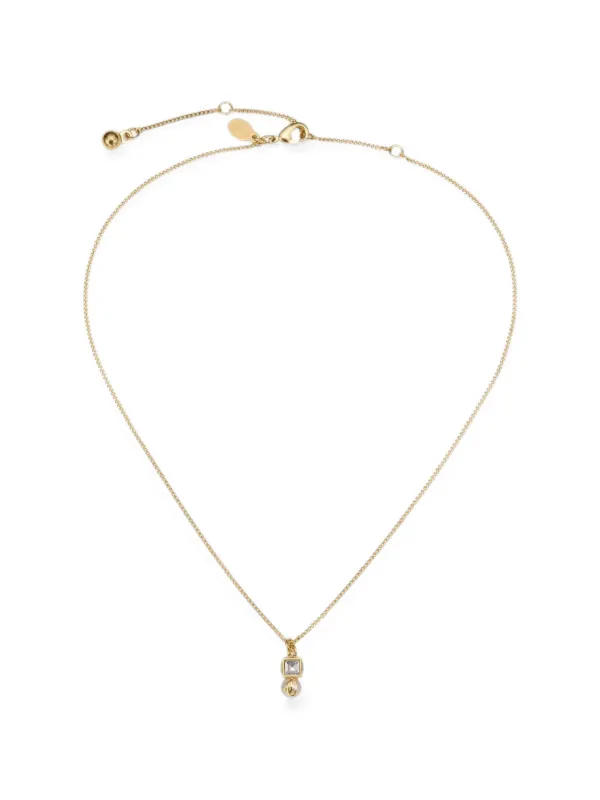 Jimmy Choo Gold Metal Pendant with Pearl-and-crystal Cube