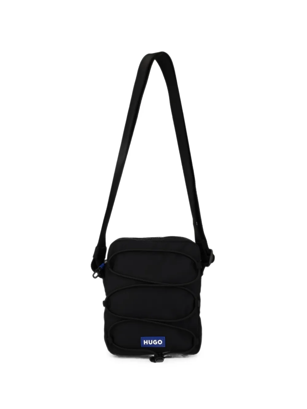 HUGO bungee-cord logo-patch messenger bag - Nero