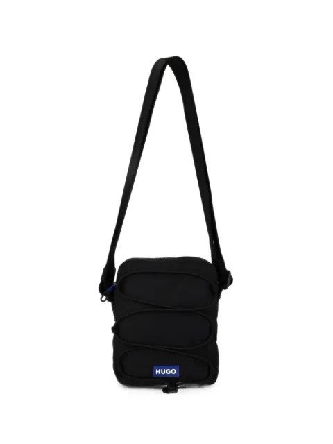 HUGO bungee-cord logo-patch messenger bag