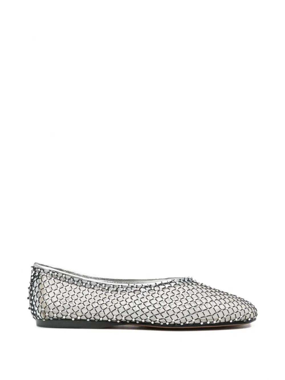 Forte Forte strass mesh ballet flats - Argento