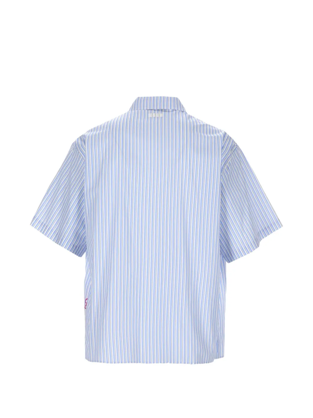 MSGM slogan-print striped shirt Wit