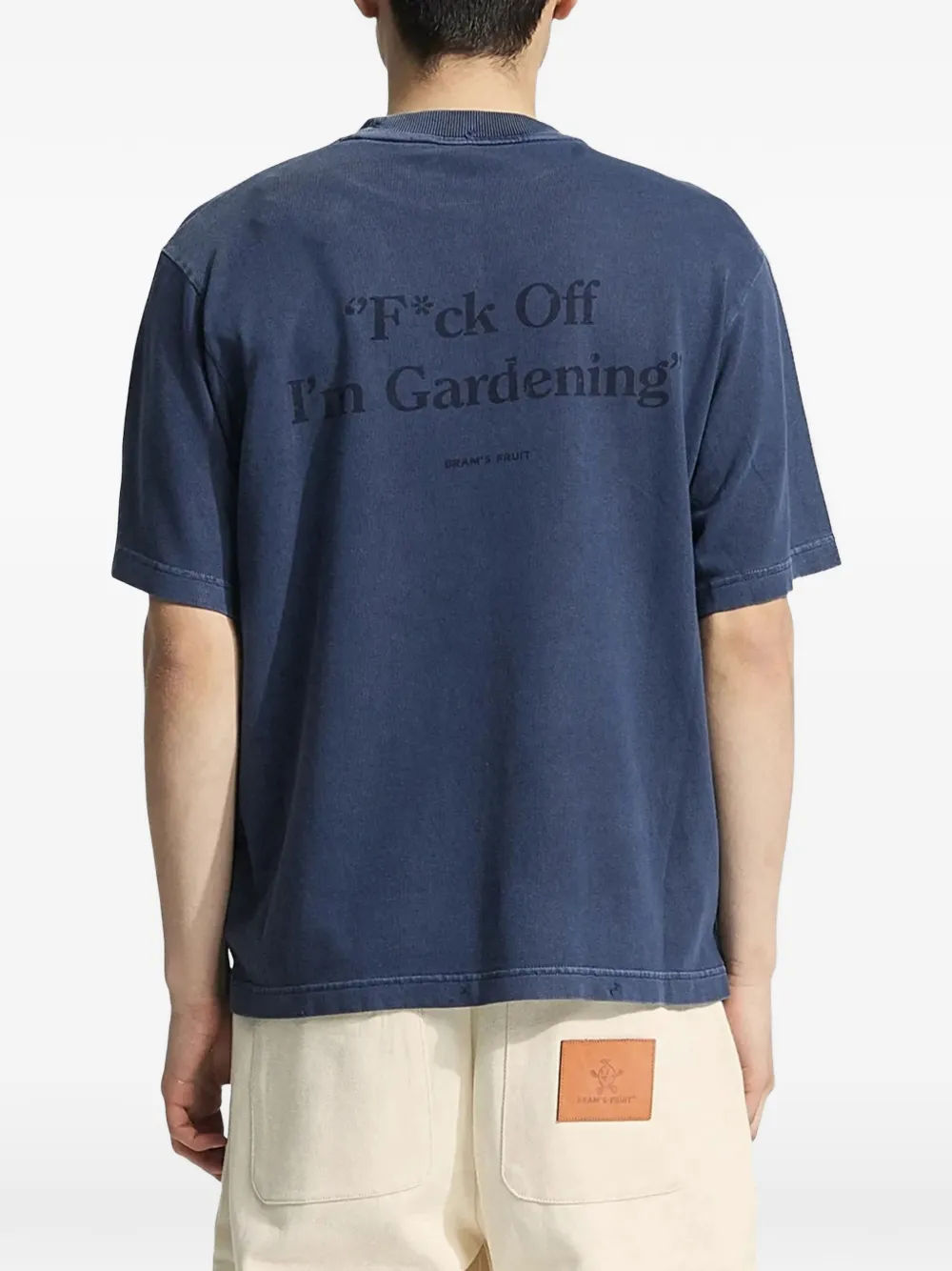 Bram s Fruit slogan-print cotton T-shirt Blauw