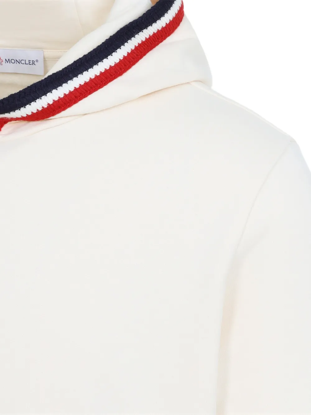 Moncler Hoodie met gestreepte afwerking Wit