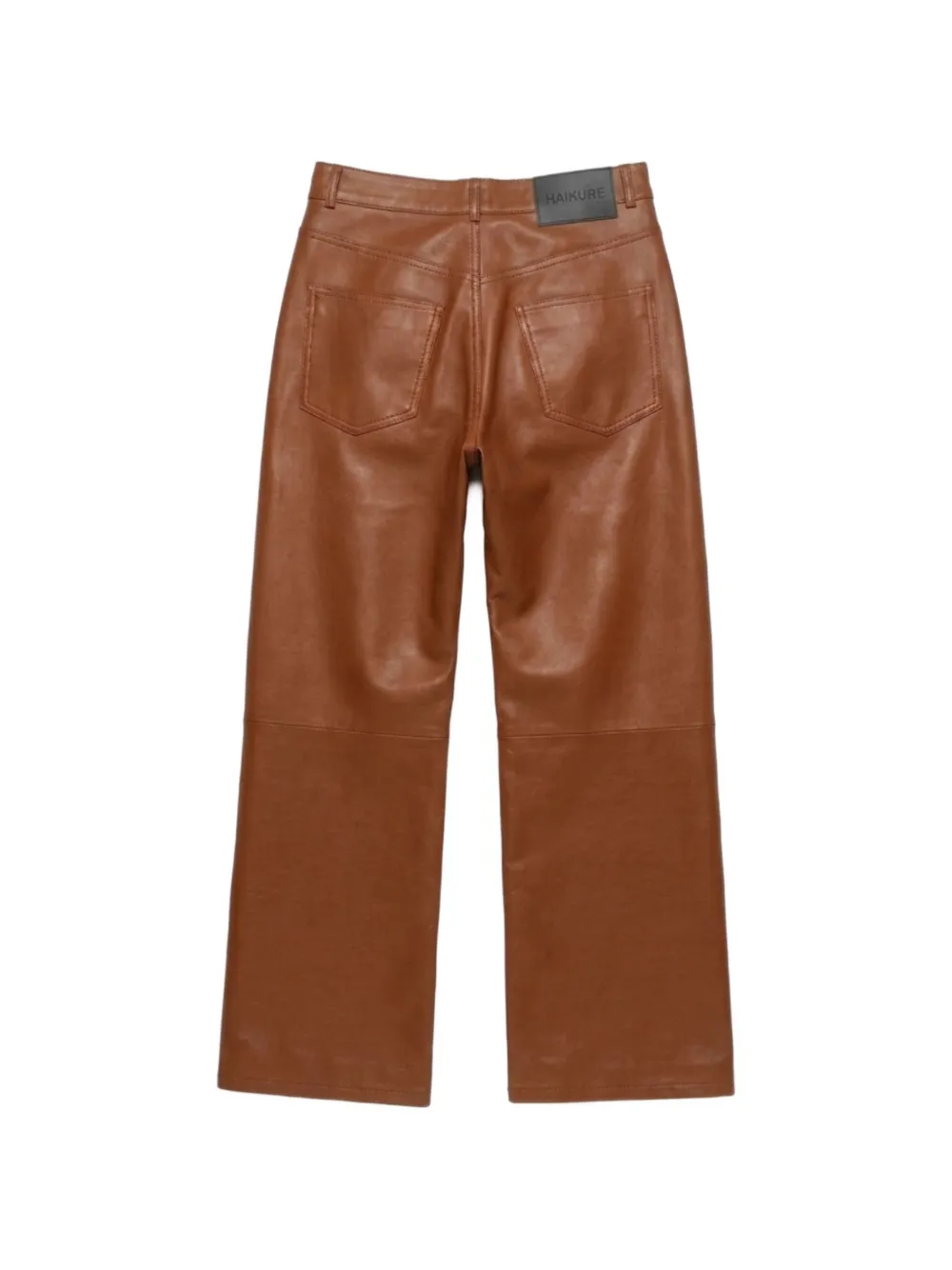 Haikure leather wide-leg trousers Bruin