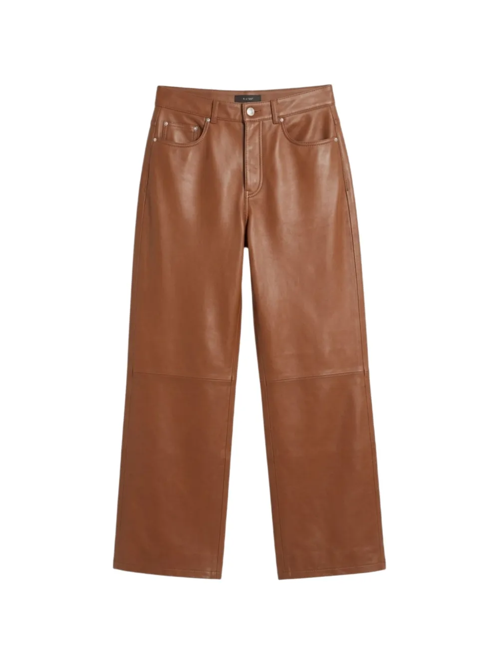 Haikure leather wide-leg trousers - Marron
