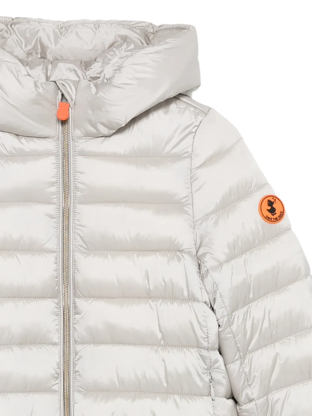 Save The Duck Kids Oriana quilted hooded jacket Beige