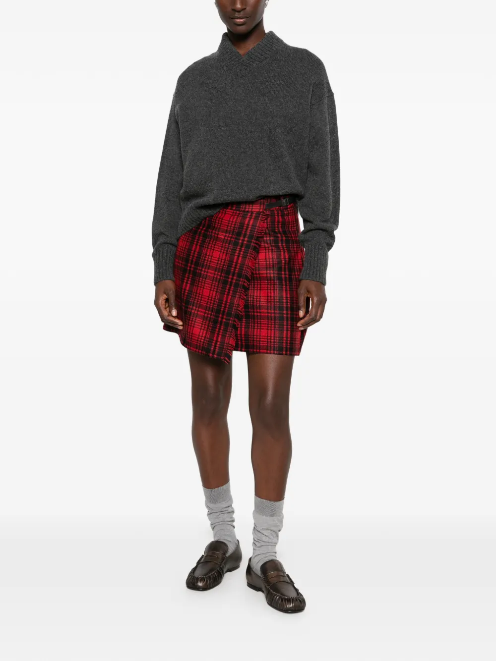 Woolrich Geruite flanellen rok Rood