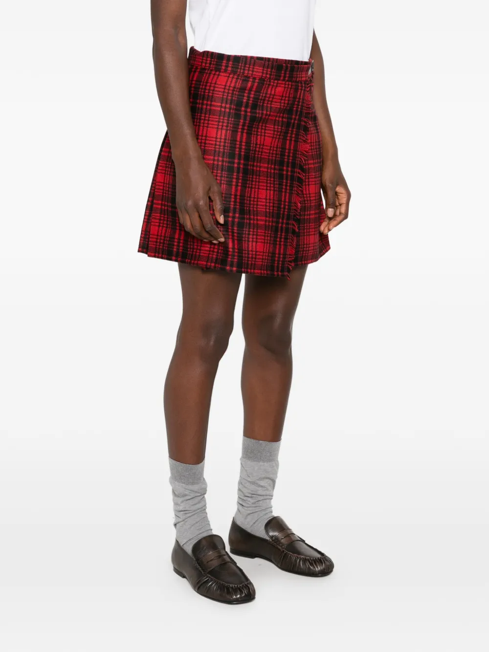Woolrich Geruite flanellen rok Rood