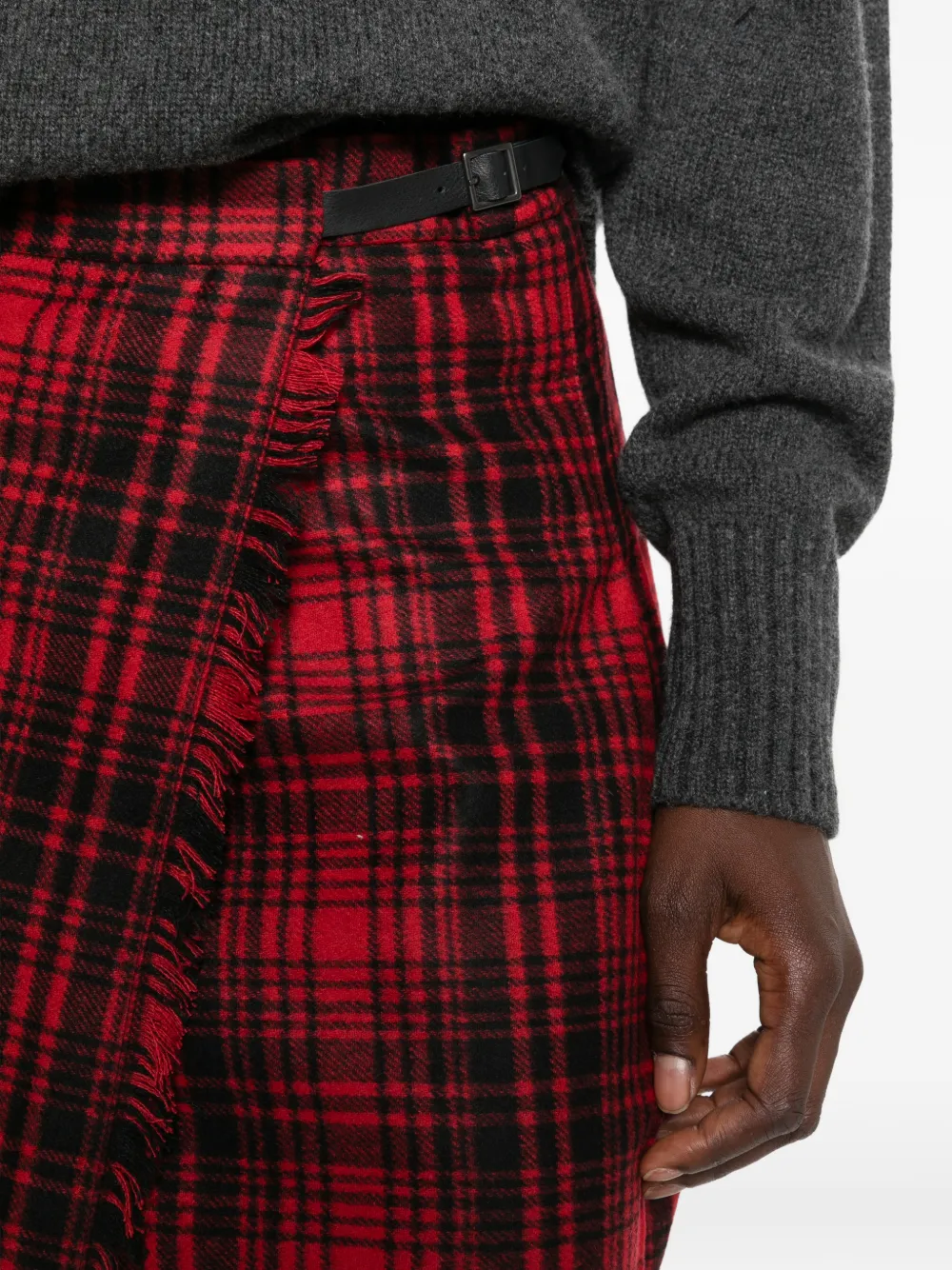 Woolrich Geruite flanellen rok Rood